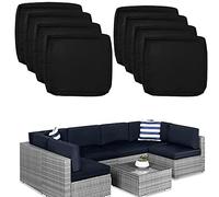 Outdoor Waterproof Replacement Cushion Covers for 8Piece Rattan Sofa Set Black 22x20x4in Zipper Design WeatherResistant Patio Furniture Seat Covers for Sectional Couch