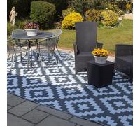 Outdoor Waterproof Rug for Gardens, Patio and Decking Geometric 6ft x 4ft (180cm x 120cm) Valiant Grey 180cm x 120cm
