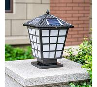 Outdoor Waterproof Simple Square Outdoor Post Light White Acrylic Lampshade Post Lamp E27 Single Head Lightning and Rain Protection Pillar Light Villa Front Door Lighting (A)