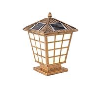 Outdoor Waterproof Simple Square Outdoor Post Light White Acrylic Lampshade Post Lamp E27 Single Head Lightning and Rain Protection Pillar Light Villa Front Door Lighting (D)