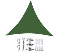Outdoor Waterproof Sun Shade Sail Triangle 1.2x1.2x1.2m Windproof Anti UV Awning Shade Cover for Garden with Fixing Kit Dark Green