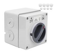 Outdoor Waterproof Switch Socket Isolation Switch Rotary On Off Dustproof Isolation Buttons Indicators with Safety Lock Hole (1P 32A)