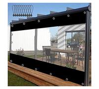 Outdoor Waterproof Tarp Curtains for Pergola, Patio & Gazebo - Transparent PVC Side Panels, Weatherproof Black Clear Tarpaulin, Partition Curtains (Size: 270x230cm)