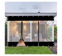 Outdoor Waterproof Transparent PVC Curtain with Zipper Door - 0.5mm Heavy Duty Cover for Pergola, Shed, Patio, Garden - 3x2m (9.8x6.5ft)