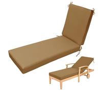 Outdoor Waterproof UV-Resint Loun Chair Cush - Foldable, Anti-Slip table Mat for Sun Lo, Perfect for Balcony, Kaki, 203x66x3cm