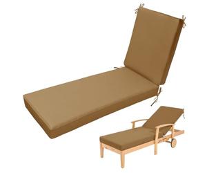 Outdoor Waterproof UV-Resint Loun Chair Cush - Foldable, Anti-Slip table Mat for Sun Lo, Perfect for Balcony, Kaki, 203x66x3cm