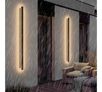 Outdoor Waterproof Wall Lamp IP65 - Modern Long Strip Sconce Lighting Fixture for Patio, Yard, Garage, Bedroom, Living Room - Warm Light, 200cm, 98W Aluminium & Acrylic