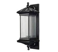 Outdoor Waterproof Wall Light New Chinese Style Solar Wall Light Outdoor Retro Garden Villa Doorpost Fence Gate Light Garden Light (Color : Black, Size : 58cm) (White 80cm)