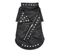 Outdoor Waterproof Windproof Dog Jacket Cool Dog Jacket French Bulldog Chihuahua Pug Coat Soft And Comfortable PU Leather Pet Jacket Suitable For Small Medium Dogs,black,S
