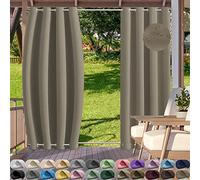 Outdoor Waterproof Windproof Privacy Curtains with UV Protection Grommet Top and Bottom Ideal for Balcony Terrace Veranda Pergola - 6# B177xH259cm - 1 Piece