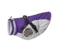 Outdoor Waterproof Zipper Dog Jacket Winter Warm Chihuahua French Bulldog Schnauzer Poodle Coat With Harness,Purple,4XL