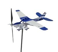 Outdoor Weather Vane - Robust Steel Construction, Aircraft Theme Spinner | Multifunctional Wind Indicator with Mounting Base for Roof Decoration, Garden Accents for Farmhouse or Weather Observation i