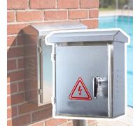 Outdoor Weatherproof Electrical Junction Box, 18 CM Width with Triple Hinges, Durable 201 Stainless Steel Project Box for Electronics