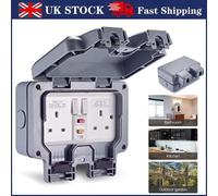Outdoor Weatherproof Latching RCD Socket Switched 13A 2 Gang IP66