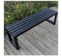Outdoor Weatherproof Park Garden Bench Backless Wooden Patio Furniture for 2-3 People Large Slatted Seat for Backyard Deck Poolside School & Hospital Use