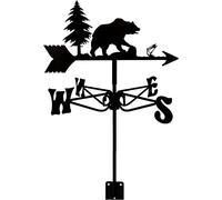 Outdoor WeatherVanes,Dancing Lion Weather Vane Stainless Steel Handy Wind Direction Indicator Measuring Tool Farm Scene Home Garden Crafts Ornament(Bear)