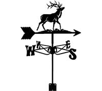 Outdoor WeatherVanes,Dancing Lion Weather Vane Stainless Steel Handy Wind Direction Indicator Measuring Tool Farm Scene Home Garden Crafts Ornament(Deer)