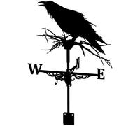 Outdoor WeatherVanes,Wind Direction Indicator Skull Cape Metal Weather Vanes Car Elephant Giraffe Cormorant Crow Shape Weathercock,for Garden wind vane Roof Courtyard Decoration,A(