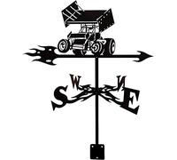 Outdoor WeatherVanes,Wind Direction Indicator Skull Cape Metal Weather Vanes Car Elephant Giraffe Cormorant Crow Shape Weathercock,for Garden wind vane Roof Courtyard Decoration,A(