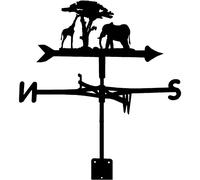 Outdoor WeatherVanes,Wind Direction Indicator Skull Cape Metal Weather Vanes Car Elephant Giraffe Cormorant Crow Shape Weathercock,for Garden wind vane Roof Courtyard Decoration,A(