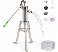 Outdoor Well Groundwater Suction Pump,Manual Water Pump | Stainless Steel,8m Suction Lift,Leakproof,360°,Complete Accessories,for Pond
