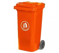 Outdoor Wheelie Bin Trash Can Large 100L & 120L EN840 Certified Rubbish Waste Dustbin with Lid, Rubber Wheels, and Steel Axle - Durable for Home Workplace and Commercial Use (Red, 120L)