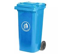 Outdoor Wheelie Bin Trash Can Large 100L & 120L EN840 Certified Rubbish Waste Dustbin with Lid, Rubber Wheels, and Steel Axle - Durable for Home Workplace and Commercial Use (Blue, 120L)