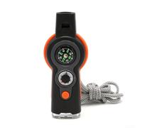 Outdoor Whistle 7 Tools LED Thermometer for compass Outdoor Whistle | ABS plastic body, weather-resistant, lightweight design, fits pocket, easy to carry, survival essential