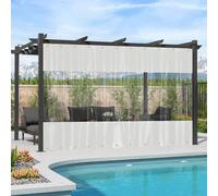 Outdoor White Panel Clear Vinyl Curtains,1m/2m/3.0m/4m/5m,PVC tarp Curtains,Thickness 0.5mm,Heavy Duty pergola Side Panels Drapes(1.2x2.5m)