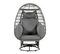 Outdoor Wicker Swivel Rocker Egg Chair with Cushions, Stylish Patio Sofa Rocking Chair for Balcony, Poolside, and Garden