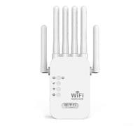 Outdoor WiFi Repeater 1200 Mbps, 6 Antenna Network Extender European Standard, Compatible Smartphones Laptops Smart TVs Kiby