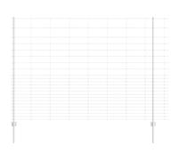 vidaXL Fence with Post Silver, Garden and Terrace, Modern Outdoor Barrier, Durab