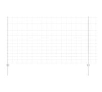 Outdoor Wild Fence with Posts Mesh Silver Galvanised Steel Terrace vidaXL