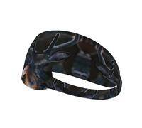 Outdoor Wildlife Deer Antler Printed sports sweatband suitable for running, cycling, fitness and yoga, moisture wicking headband
