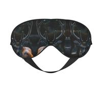 Outdoor Wildlife Deer Antler Printing Rest Sleep Eye Mask, Soft Eye Mask for Home & Camping, Blocks Light, Comfortable for Most Users