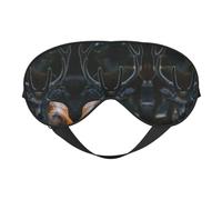 Outdoor Wildlife Deer Antler Printing Rest Sleep Eye Mask, Soft Eye Mask for Home & Camping, Blocks Light, Comfortable for Most Users