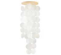 Outdoor Wind Chime Capiz Turquoise Coastal Style Dream Catcher Garden Decoration Ideal for Women (White)