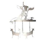 Outdoor Wind Chime Goat Theme Dachshund Metal Weather-proof Animal for Indoor Garden Patio Window Hanging Bell Decoration Ornament Pendant Christmas Goat