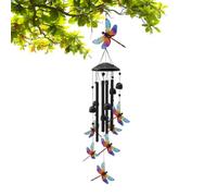 Outdoor Wind Chimes Rustproof Hand Painted Metal Dragonfly Bell