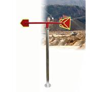 Outdoor Wind Measuring Socks ， Stainless Steel Reflective Luminous Wind Vane For Roof Factory Multicolor Multiple Sizes(Red-green,Bracket 47.3"-59.1")