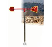 Outdoor Wind Measuring Socks ， Stainless Steel Reflective Luminous Wind Vane For Roof Factory Multicolor Multiple Sizes(Red-yellow,Bracket 47.3"-47.3")