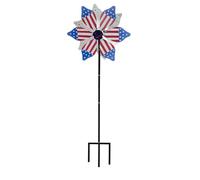 Outdoor Wind Spinner for Garden - Patriotic Pin Wheels with Support Post | Outdoors Garden Spinners | For The Flowerbed The Path The Backyard Patio And Lawn