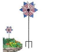 Outdoor Wind Spinner, Patriotic Wind Turbines and Windmills with a Ground Spike, Wind Sculptures - For The Garden, The Backyard, Patio, Lawn, The Flower Bed Path And