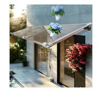Outdoor Window Canopy - Polycarbonate Rain Cover for Front Door & Porch, 20° Tilt, Easy Install, Stylish Brown 120x120cm with Black Brackets, Weatherproof Protection