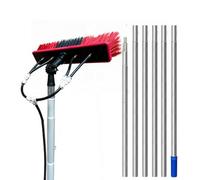 Outdoor Window Cleaning Pole,Water Fed Pole Kit with Hose Spray,3-10m Water Fed Telescopic Brush,Solar Panel Cleaning Equipment for Cleaner Outdoor Window, 9M/55 brush head