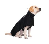 Outdoor Windproof And Waterproof Dog Jacket Pet Mackintosh Rain Poncho High Collar Reflective Dog Coat Labrador Golden Hair Corgi French Bulldog Jacket For Medium And Large Dogs,black,4XL