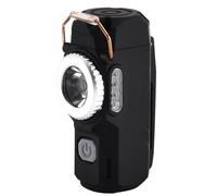 Outdoor windproof and waterproof plasma lighter, multifunctional adjustable flame lighter, survival equipment suitable for hiking and camping(Black)