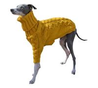 Outdoor Windproof Greyhound Whippet Labrador Clothing Jacket Autumn Winter Warm High Collar Pet Sweater,Yellow,3xl