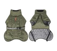 Outdoor Windproof Reflective Large Dog Jacket Winter Warm Bulldog Dachshund Greyhound Labrador Shepherd Coat Clothing,Army Green,3xl