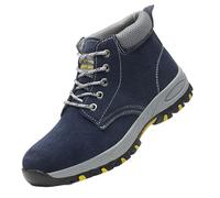 Outdoor Winter Boots Lined Snow Boots Men's Snow Boots Warm Fur Lined Hiking Boots Warm Winter Shoes Men Women Winter Boots Splash Protected Naked Winter Boots, blue, 12 UK